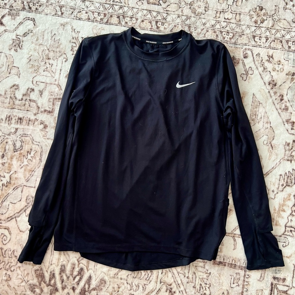Nike Dri Fit Black Long Sleeve Performance Top